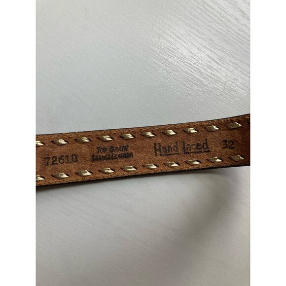 Kenny Rogers Womens 32 Hand Woven Tooled Leather Acorns Leaves Belt Fall Autumn - Picture 6 of 8